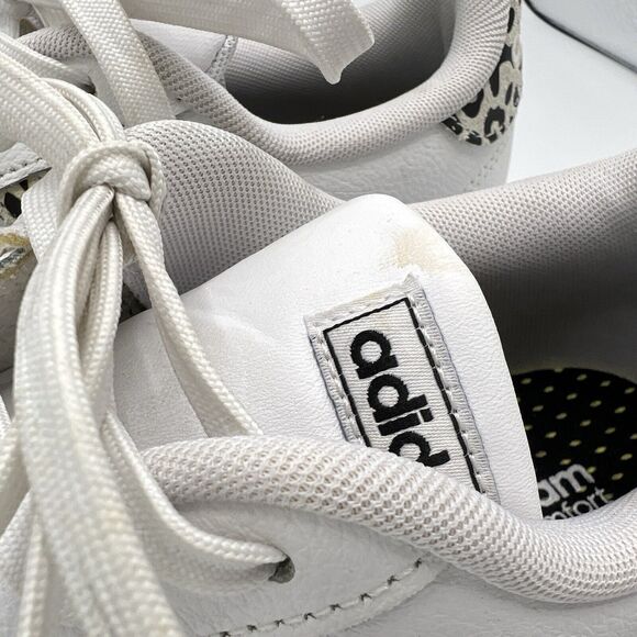 Adidas Grand Court Tennis Sneakers Size 9 White Leopard Cloudfoam Comfort - Picture 4 of 11